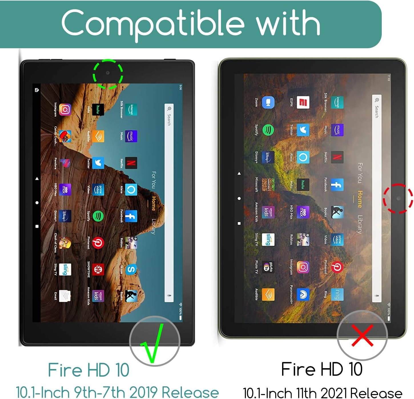 Tempered Glass Screen Protector for Amazon Fire HD 10 Tablet 10.1″ (7th / 9th Ge