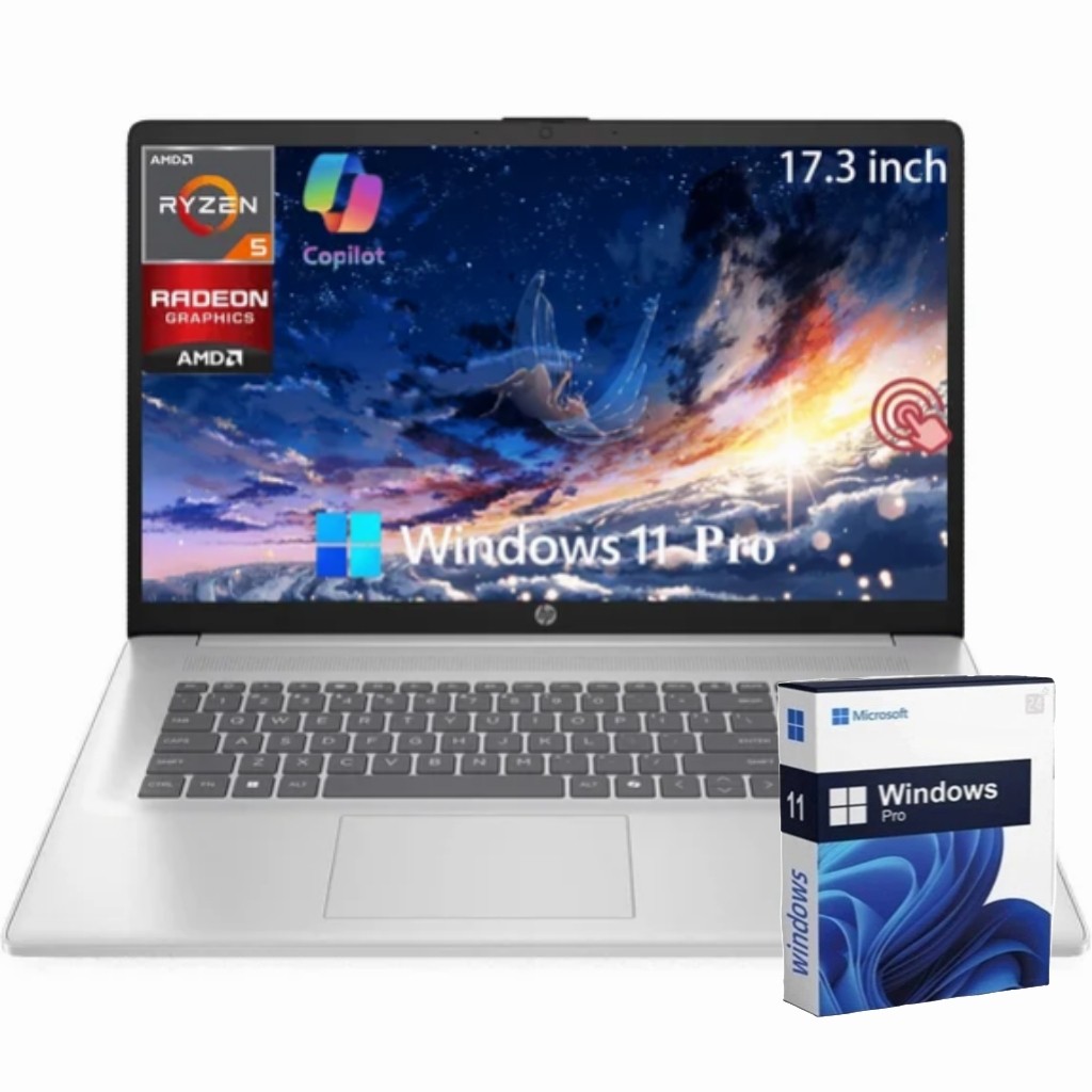 2025 HP Laptop Computer 17.3″ FHD Hexa-Core AMD Ryzen 5 7430U UpTo 32GB 1TB SSD