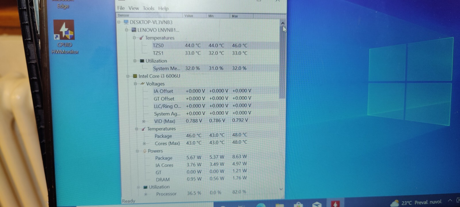 LENOVO V110-15 MOTHERBOARD 448.08B01.001N I3-6006U INTEL UHD 520 4GB RAM