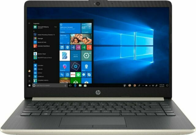 HP 14-cf0006dx 14 inch (128GB,Core i3 7th Gen.,2.4GHz,4GB) Notebook – Gold -…