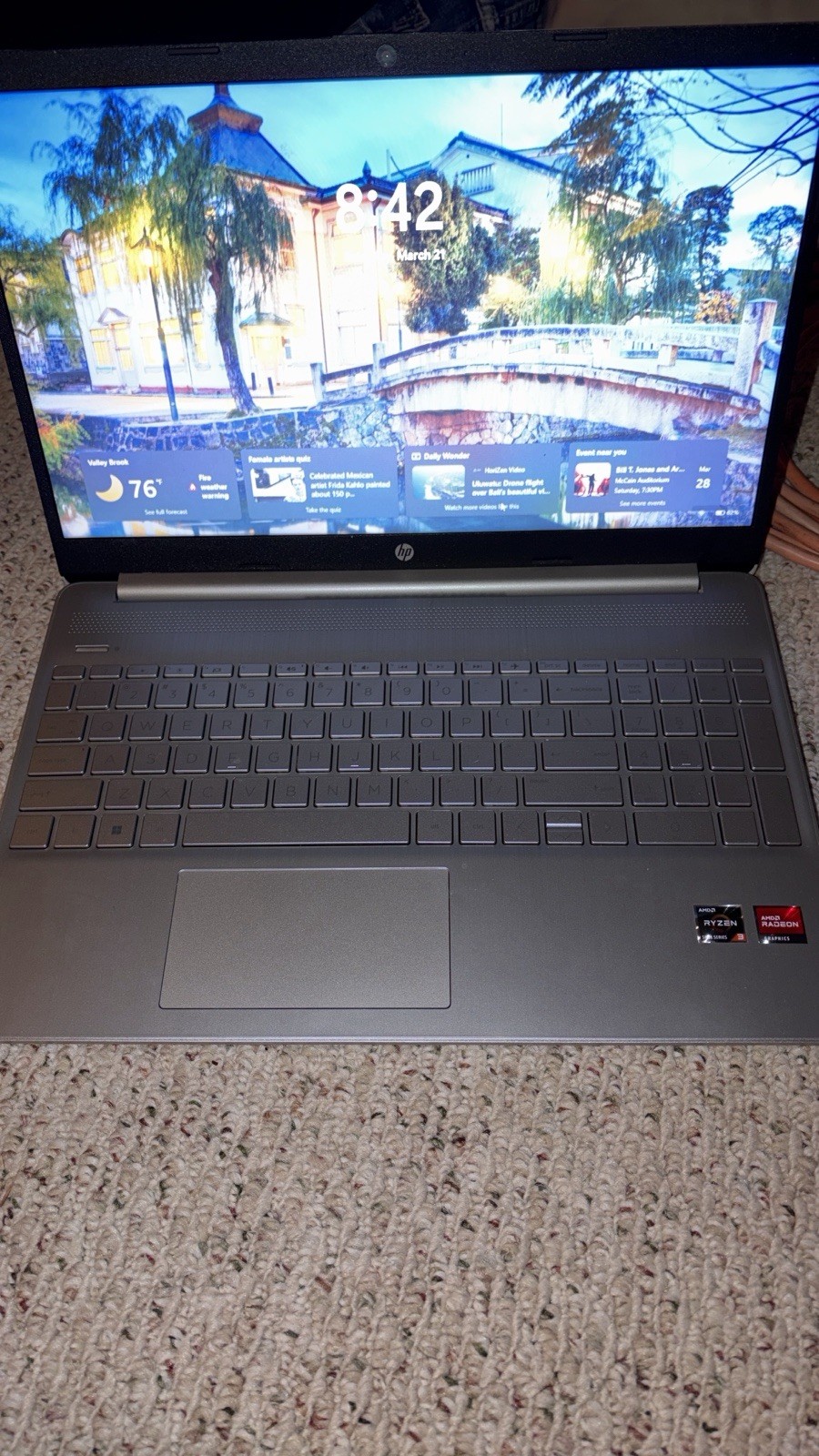 HP Silver Notebook Laptop AMD Ryzen 5 Radeon Graphics Integrated On-Board GPU