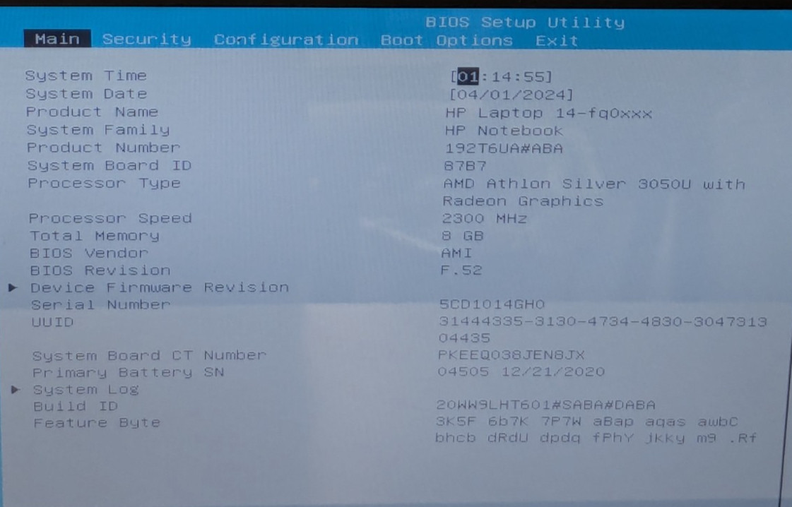 HP Laptop 14-FQ0013DX 14″ AMD Athlon Silver 3050U 8GB RAM 128GB NO OS READ