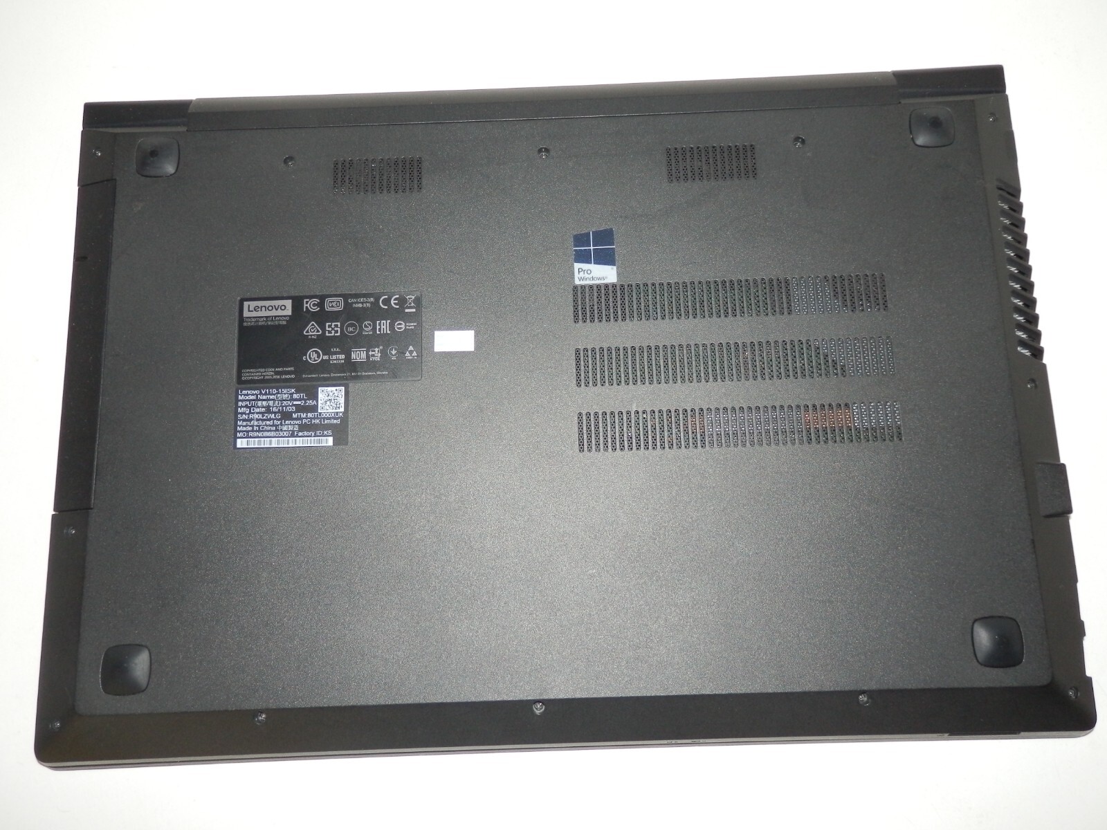 Lenovo V110-15ISK, Intel i5-6200U, 8GB Ram, 500GB HDD, 15.6″ inch HD, HD 520 ORIGINAL BOX