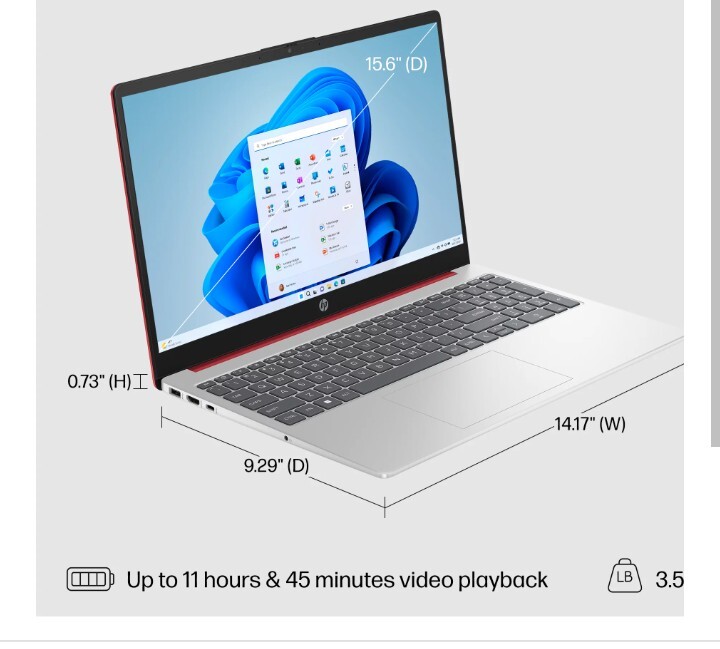 Hp 15.6 Intell (Pentium) Processor N200 4GB Ram