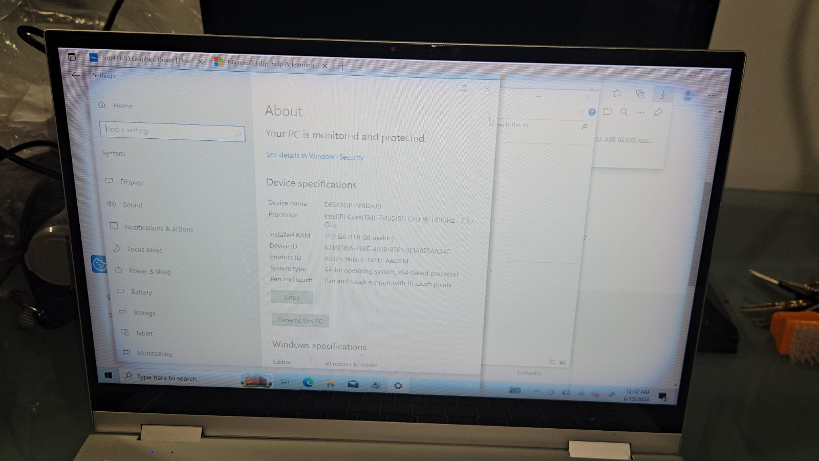Samsung NP730QCJ Intel i7 GEN 10 118GB SSD, 12GB RAM Windows 10 No AC *READ*