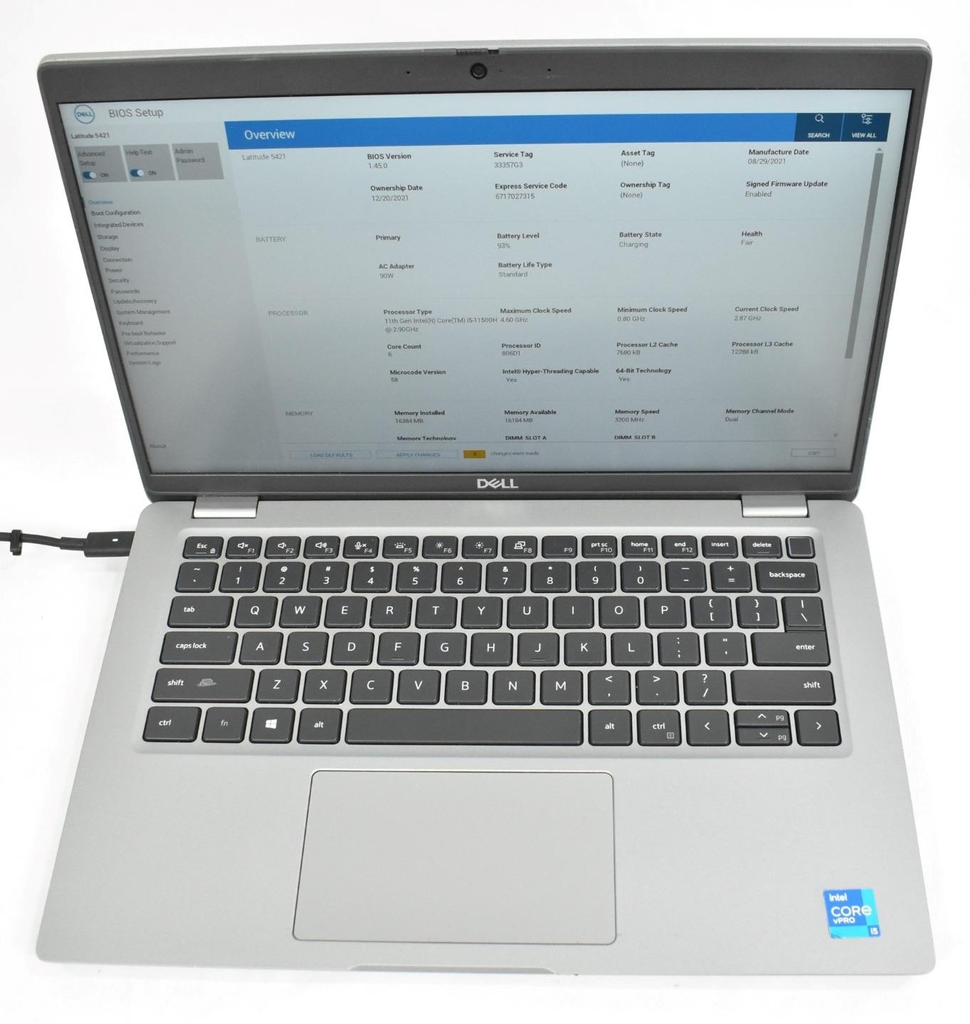 Dell Latitude 5421 Laptop i5-11500H 2.90GHz 16GB 256GB SSD 14″ No OS *See Issues