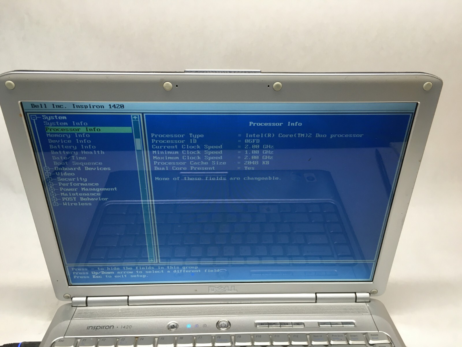 Dell Inspiron 1420 14″ (AS IS) Intel Core 2 Duo @ 2 GHz – JZ