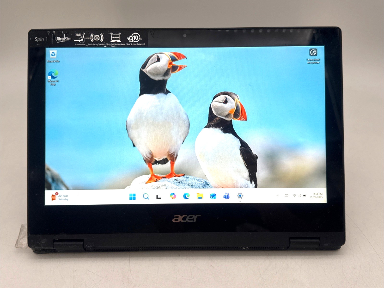 Acer Spin 311 11.6″ Intel N4000 4GB RAM 64GB eMMC Touch Screen Window 11h READ
