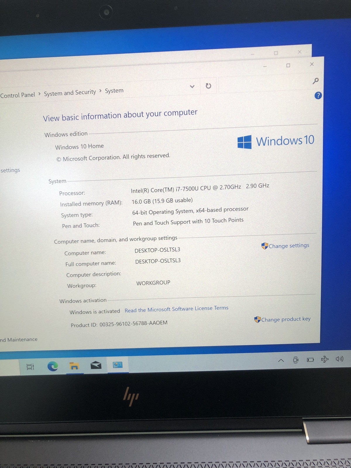 HP Spectre x360 13-ac0xx i7 7th Gen 16GB RAM 256GB SSD Good Condition