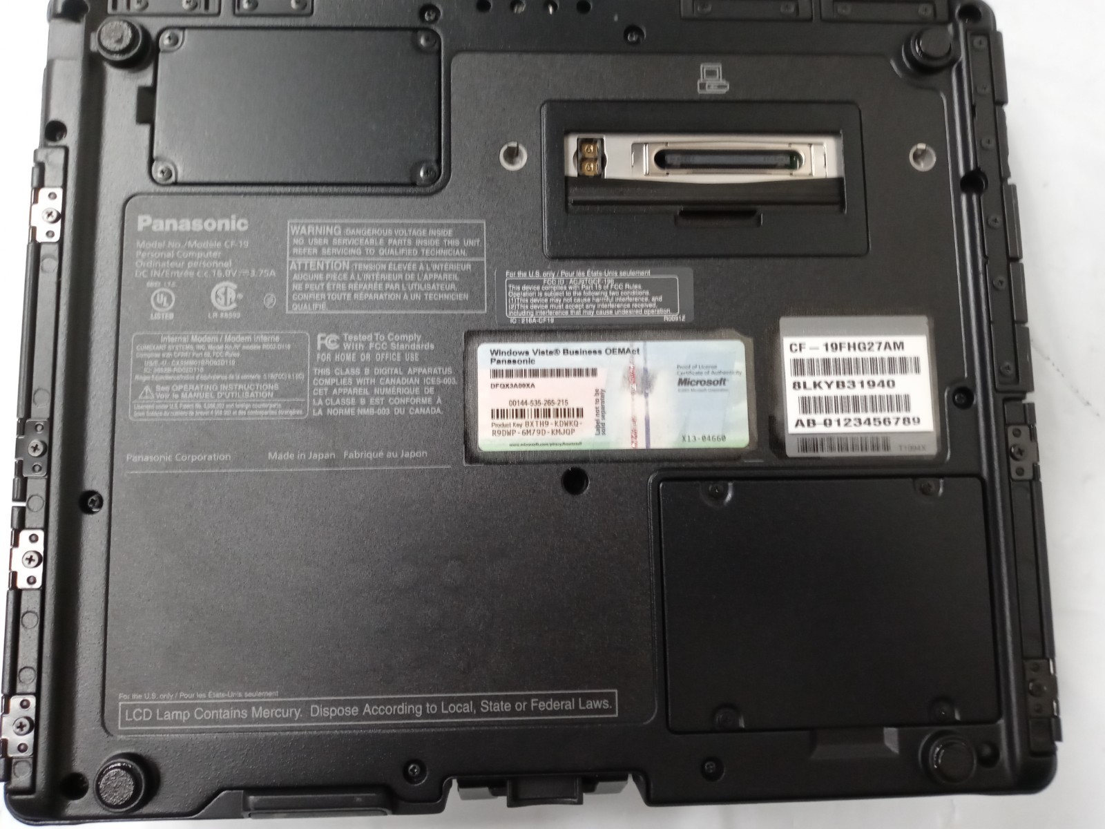 Panasonic ToughBook CF-19 Core 2 Duo U7500 @1.06GHz 1GB RAM 80GB HDD w/ Caddy