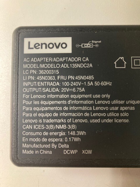 Genuine Lenovo 135W 20V 6.75A AC Adapter Charger ADL135NDC2A
