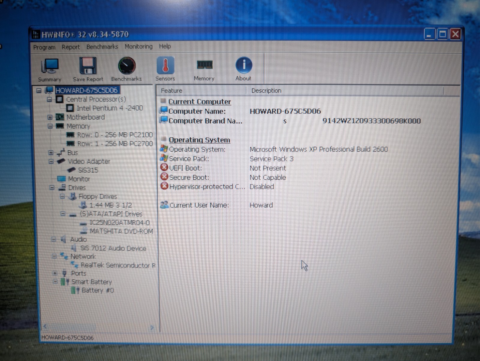 HOWARD MS2117 (1846) | PENTIUM 4 512MB RAM 20GB HDD | Win XP None on eBay!