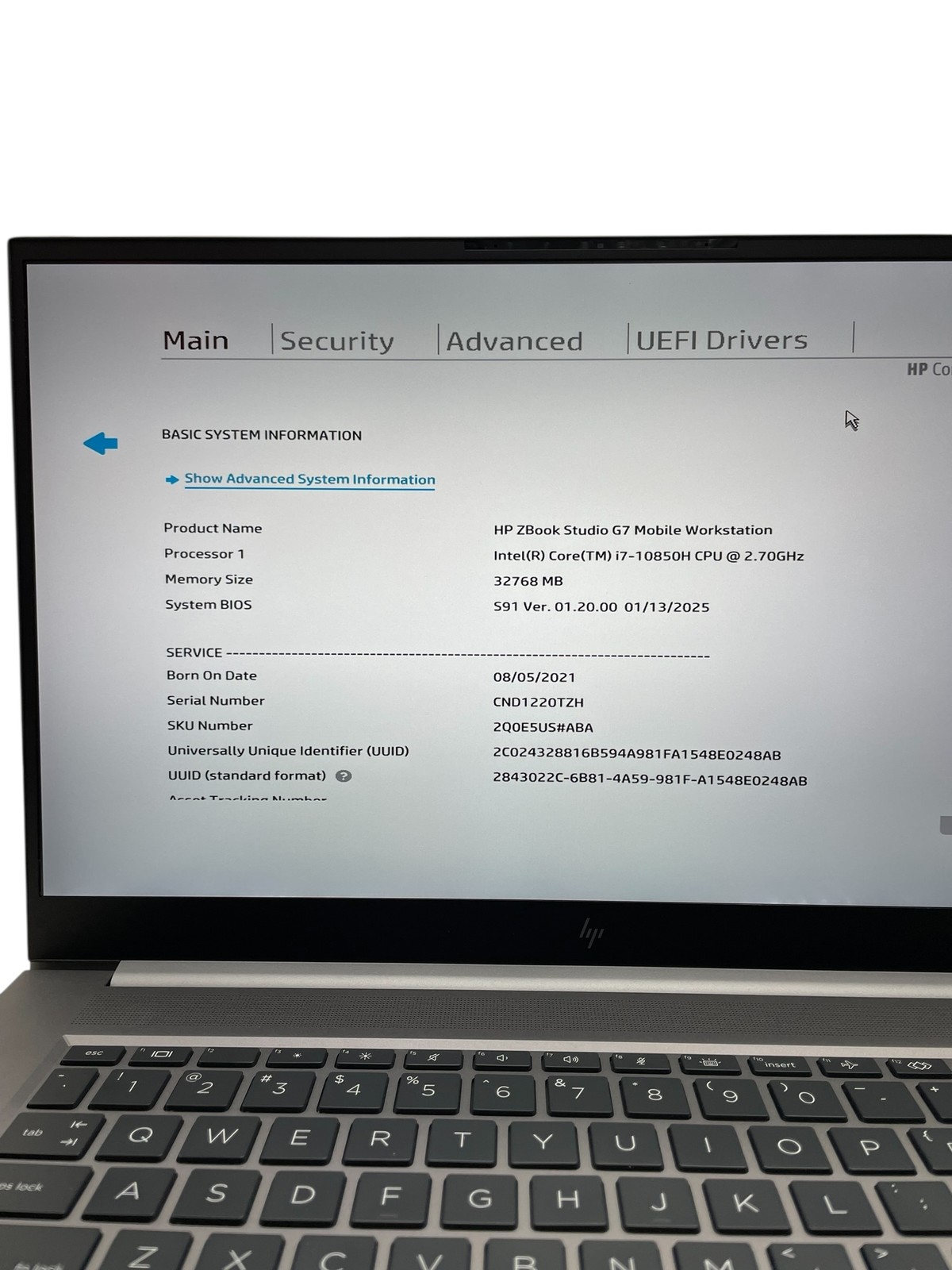 HP ZBook Studio G7 i7 2.7GHz 15″ 32GB RAM 1TB SSD – Grade B Low Battery Health