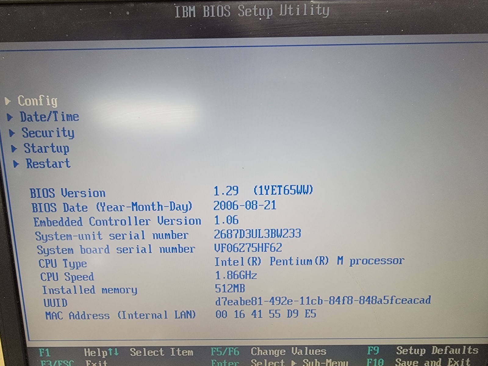 IBM Thinkpad 14″ T43 – Pent M – 512MB Ram – NO HDD NO BATTERY – FOR PARTS