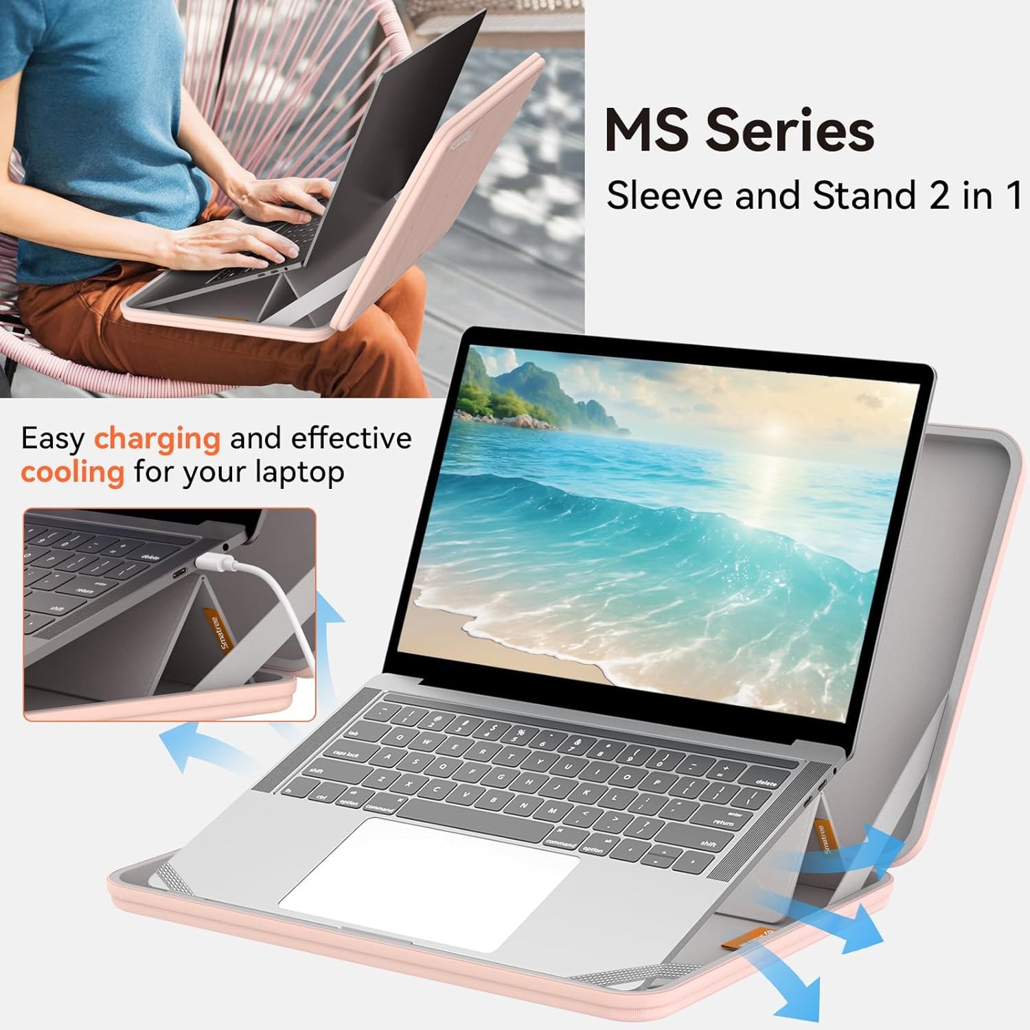Sleeve for 15.4-16.2 inch MacBook Pro, Hard EVA Protective Case, Pink