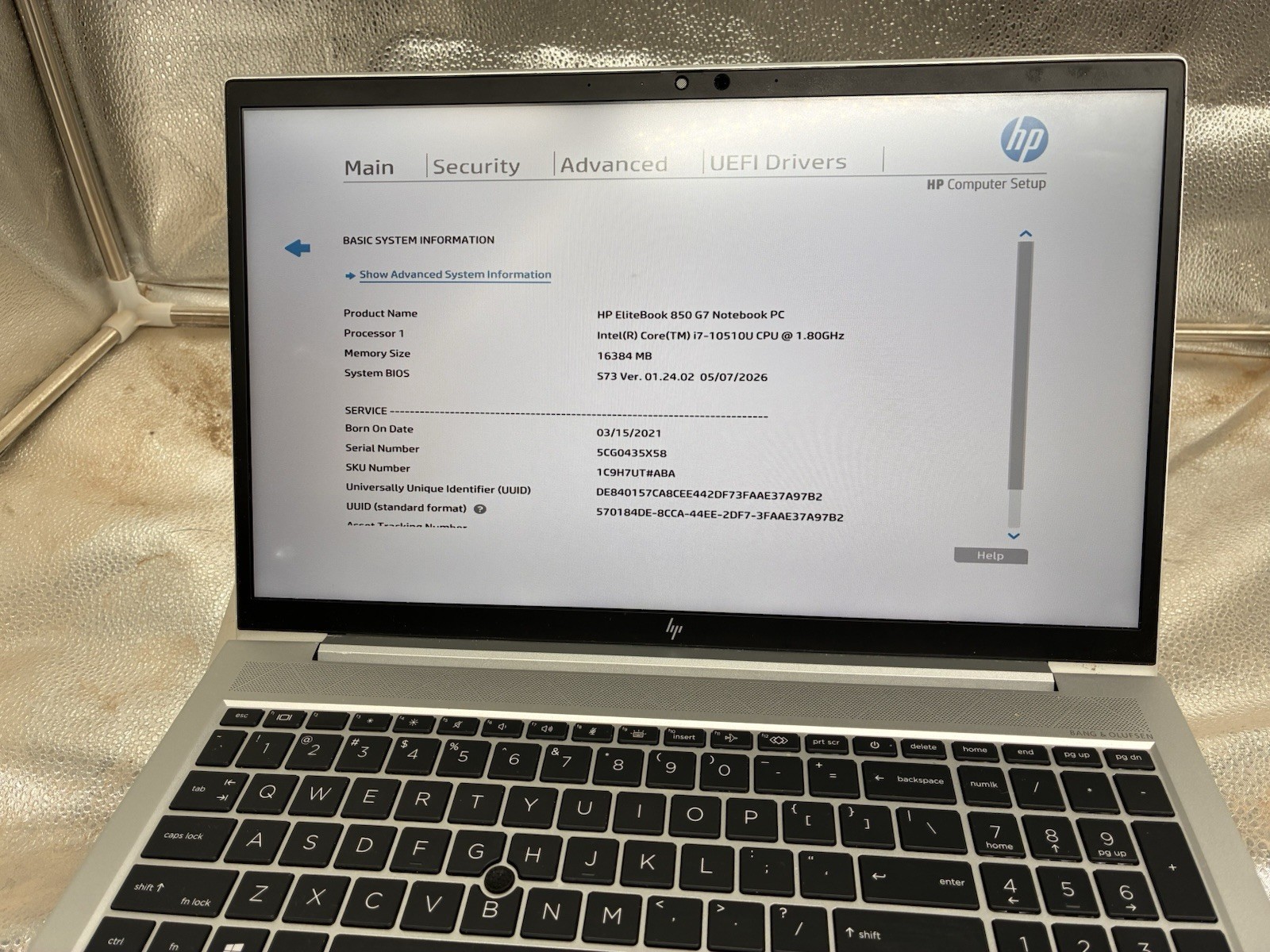 HP EliteBook 850 G7 Notebook i7-10510U 16GB RAM 256GB SSD See Photos