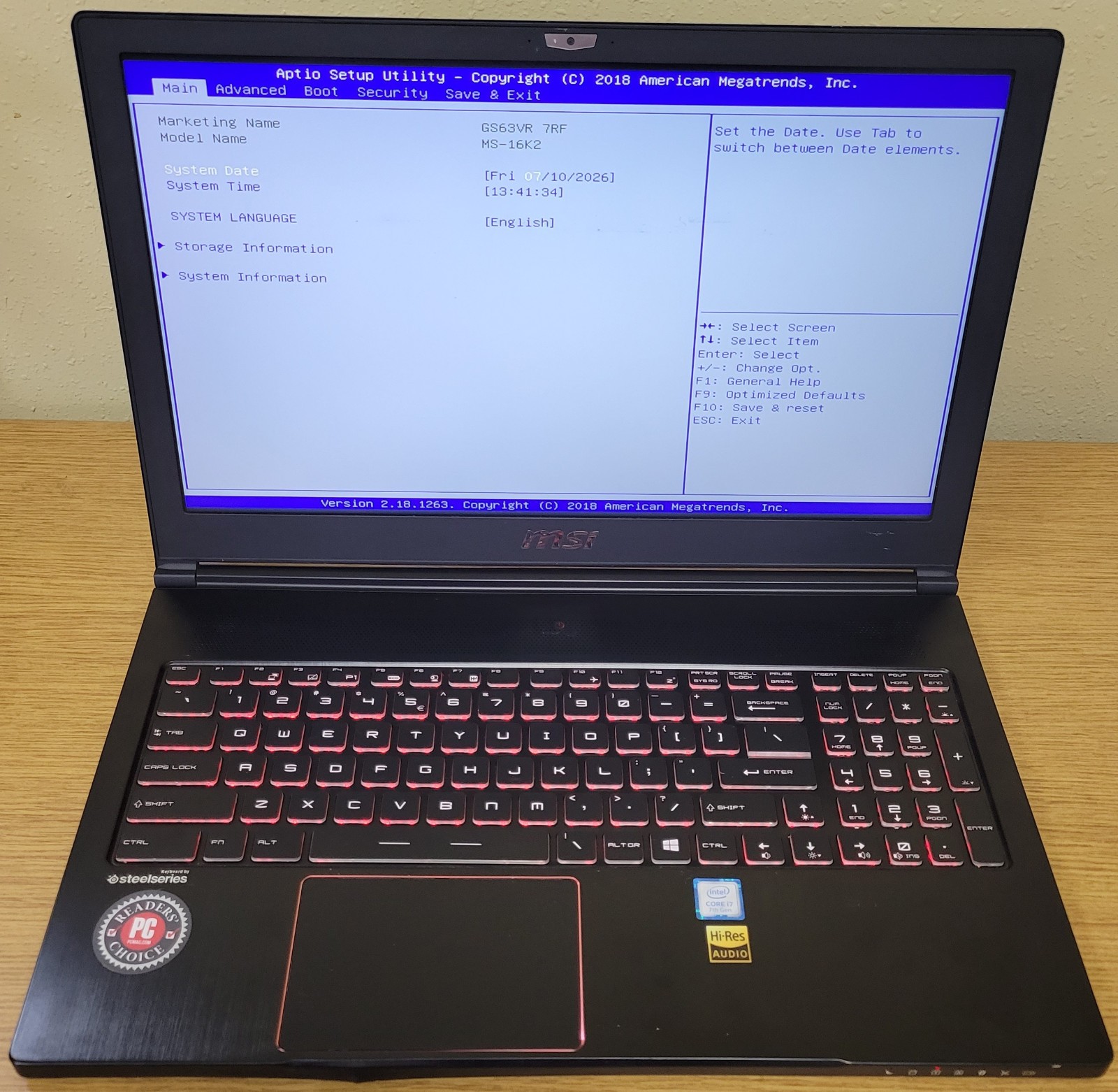 MSI Stealth MS-16K215 Gaming Laptop i7-7700HQ 2.80GHz 16GB 128GB Gtx 1060 No OS