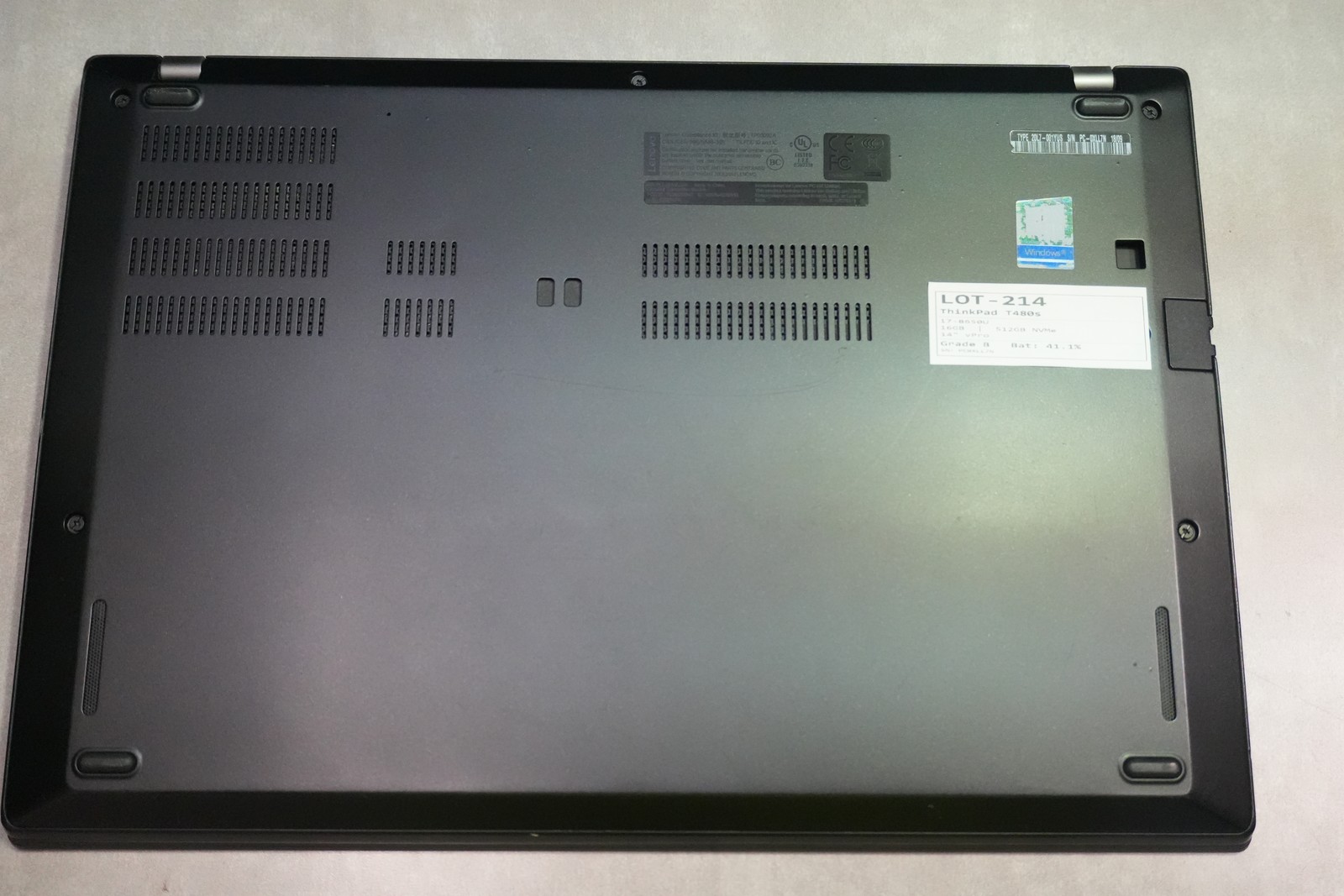 Lenovo ThinkPad T480s i7-8650U vPro 16GB 512GB QHD *Battery Worn* AS-IS READ