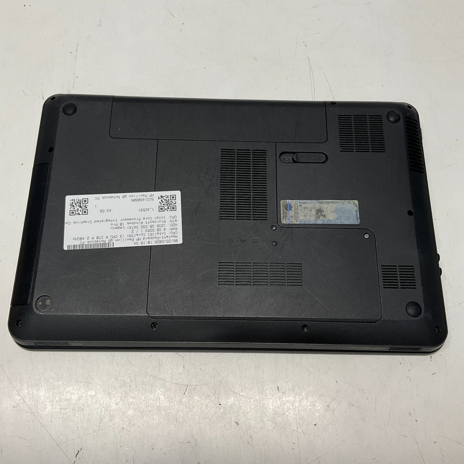 HP Pavilion G6 Intel Core I3-M370 2.4GHz 4GB 256GB SSD Windows 10 Pro Laptop