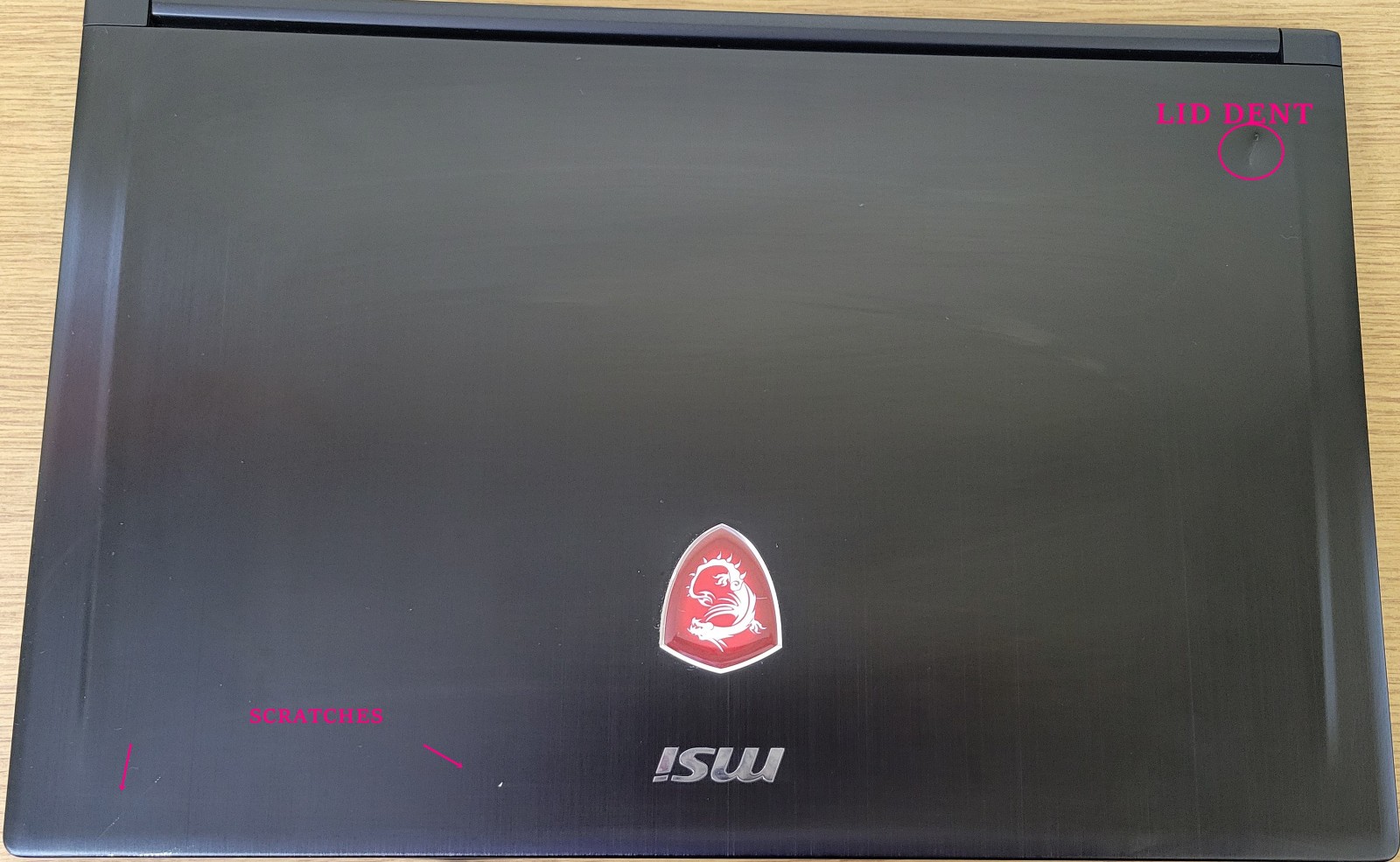 MSI Stealth MS-16K215 Gaming Laptop i7-7700HQ 2.80GHz 16GB 128GB Gtx 1060 No OS
