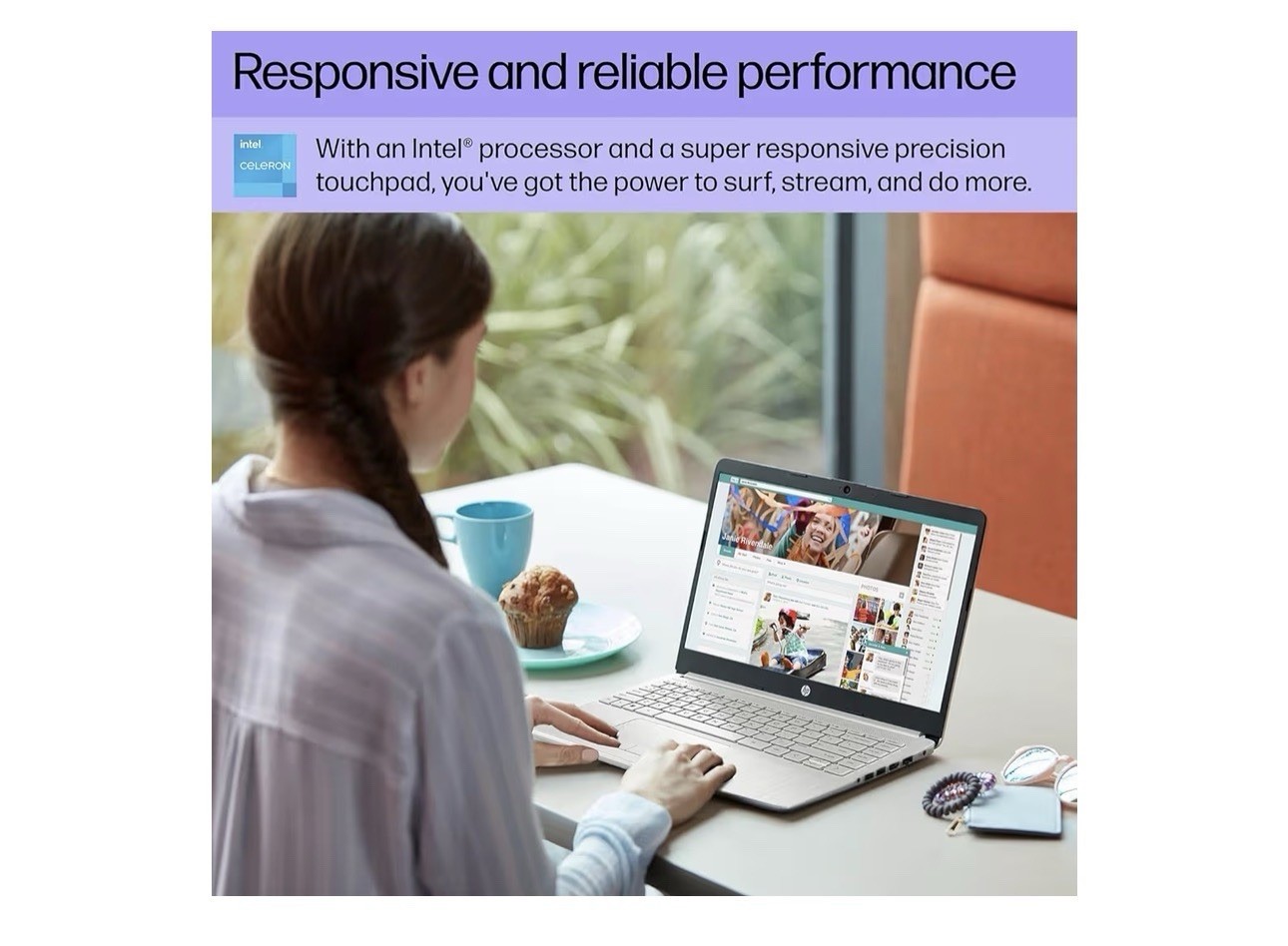 HP Portable Laptop, Student and Business, 14″ HD Display, Intel Quad-Core N4120,