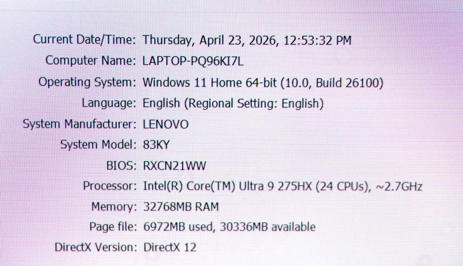 Lenovo Legion 7 (16IAX10) 16″, Intel Ultra 9 275HX, 32GB, 1TB SSD, 8GB RTX5060
