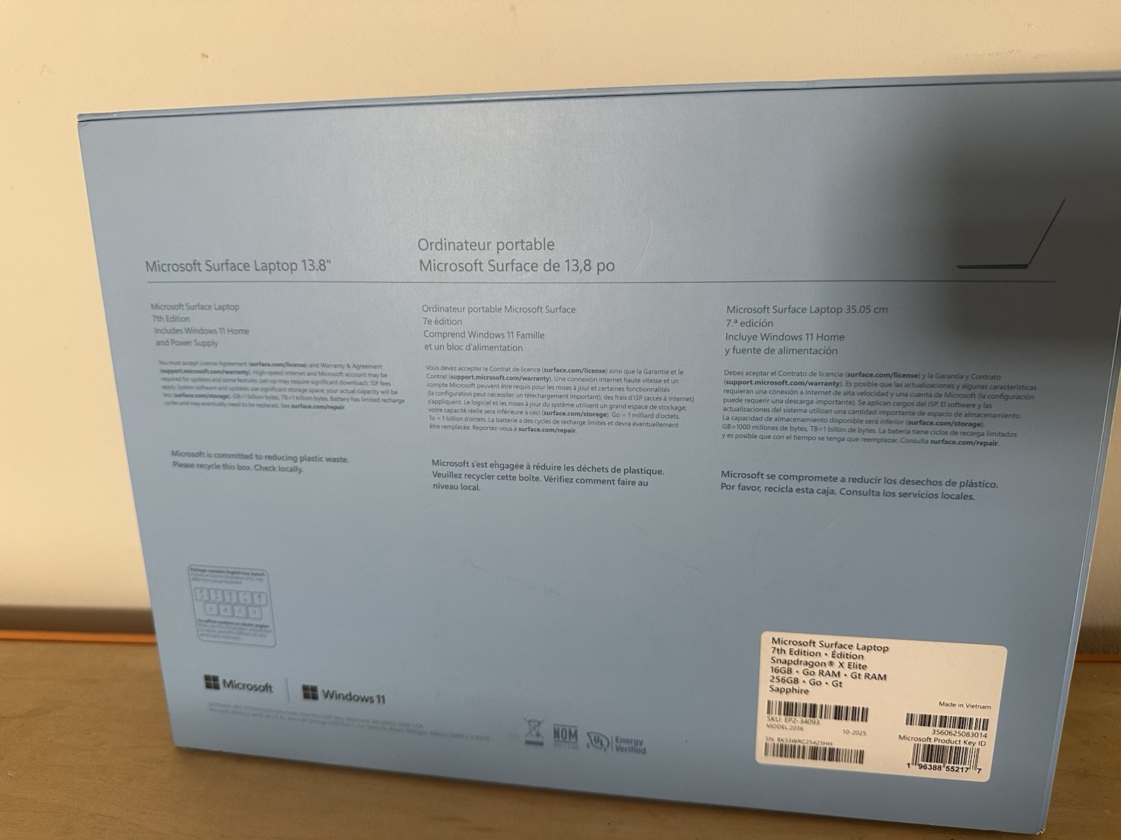 Microsoft Surface Laptop 7th 13.8″ Snapdragon X Elite (16GB/256GB) Sapphire NEW