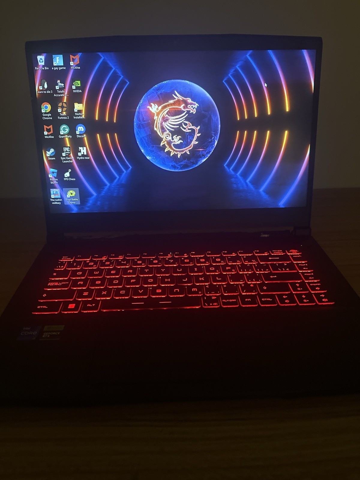 Black Led- Rtx 3050- Intel I7 12th Gen- 32gb Ram- 6gb VRAM- 1tb SSD-