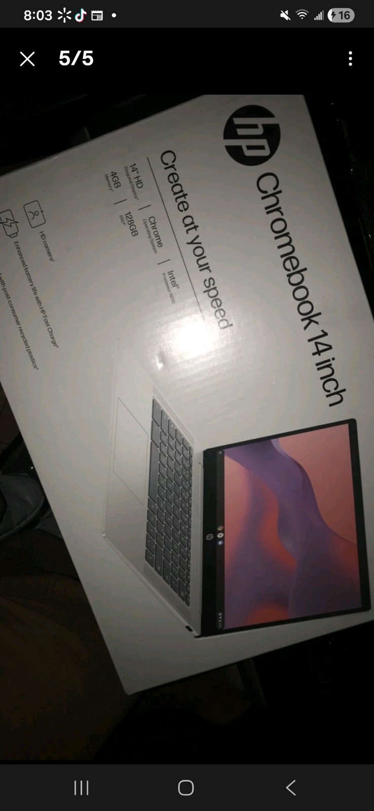 HP Chromebook 14″ Laptop – Intel N200, 4GB RAM, 128GB SSD, HD Display – New