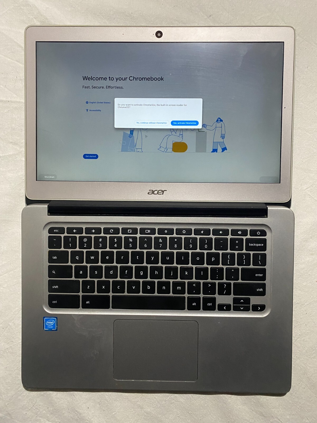 Acer Chromebook CB3-431-C7VZ (model: N16P1) reset to factory setting