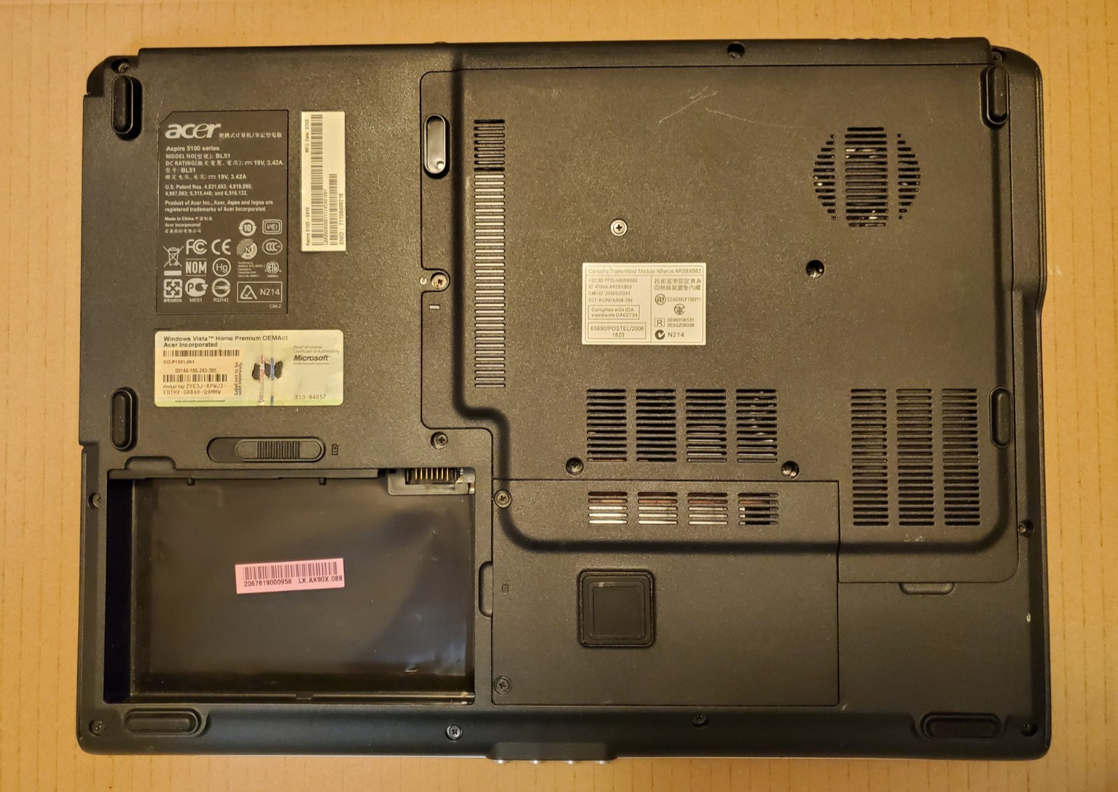 Acer 5100 BL51 Laptop – AMD Turion 64 X2 1.60 GHz – Vintage Retro Gaming