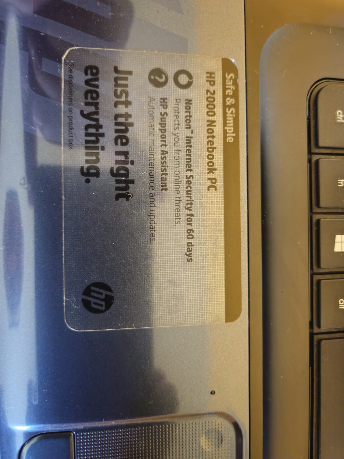 hp 2000 vision amd | Clean Looking Laptop | Blue In Color | Charger Cord Not Inc