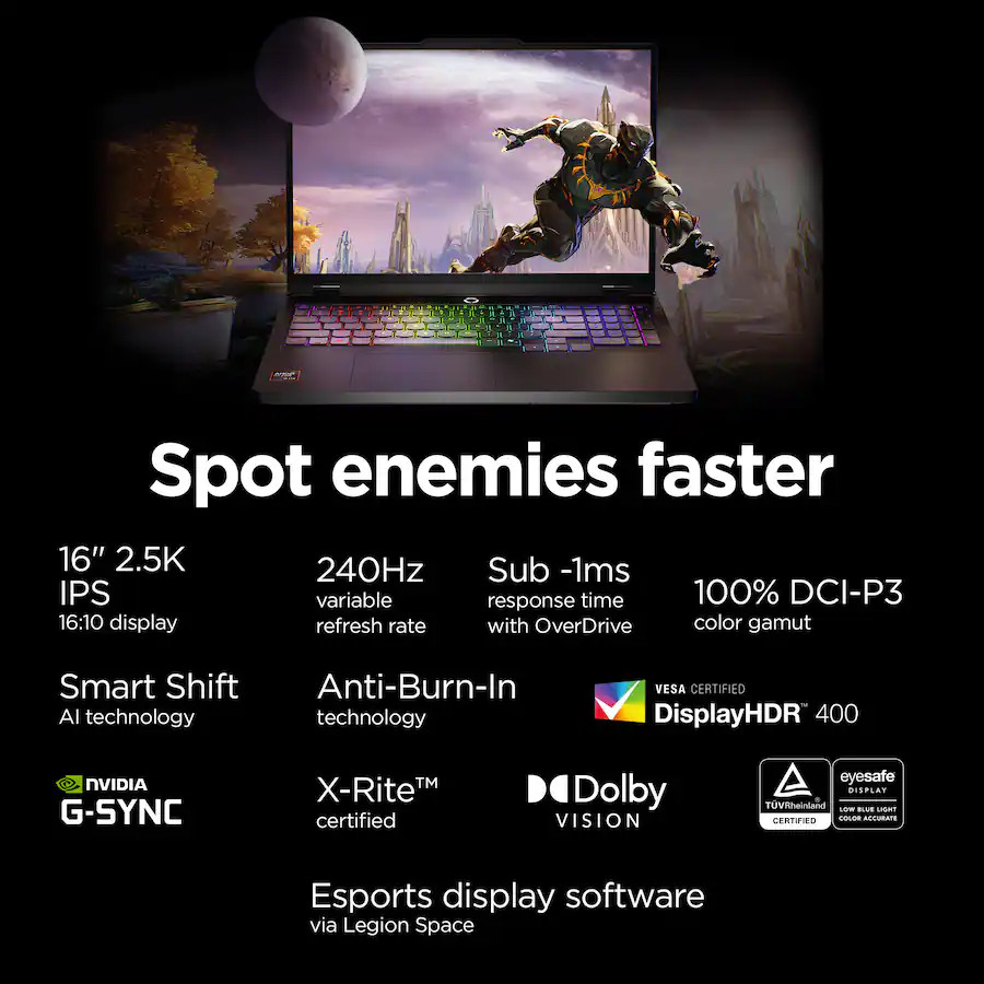 Lenovo – Legion Pro 5 16″ 2.5K Gaming Laptop – AMD Ryzen 9 8945HX – RTX 5060