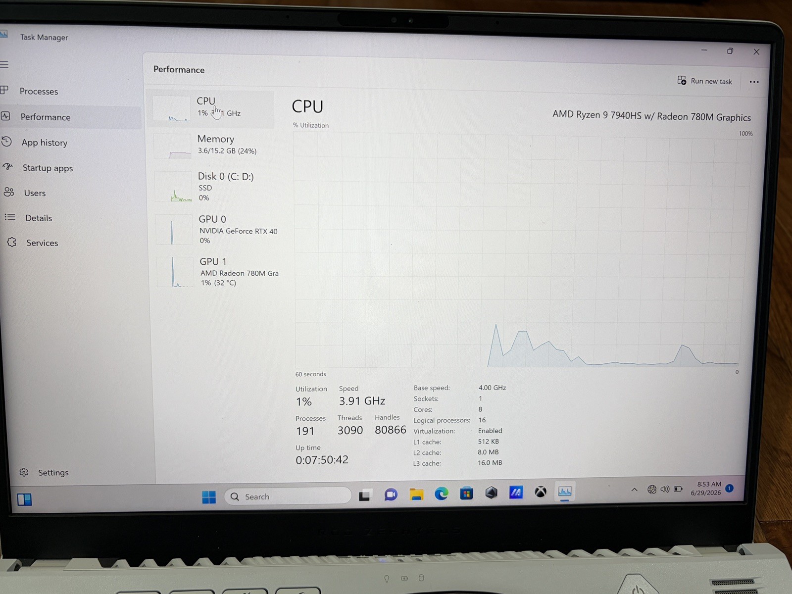 ASUS – ROG Zephyrus G14 (GA402XV) 165Hz Gaming Laptop AMD R9 RTX 4060 512GB