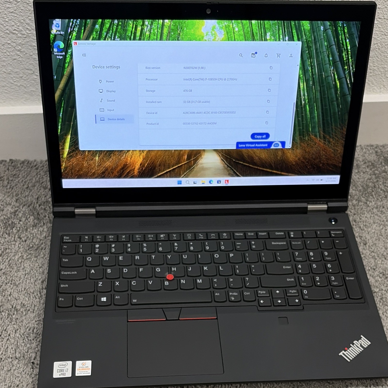 Lenovo ThinkPad P15 Gen 1 Touch i7-10850H 32GB 512GB SSD Quadro T2000 Win 11