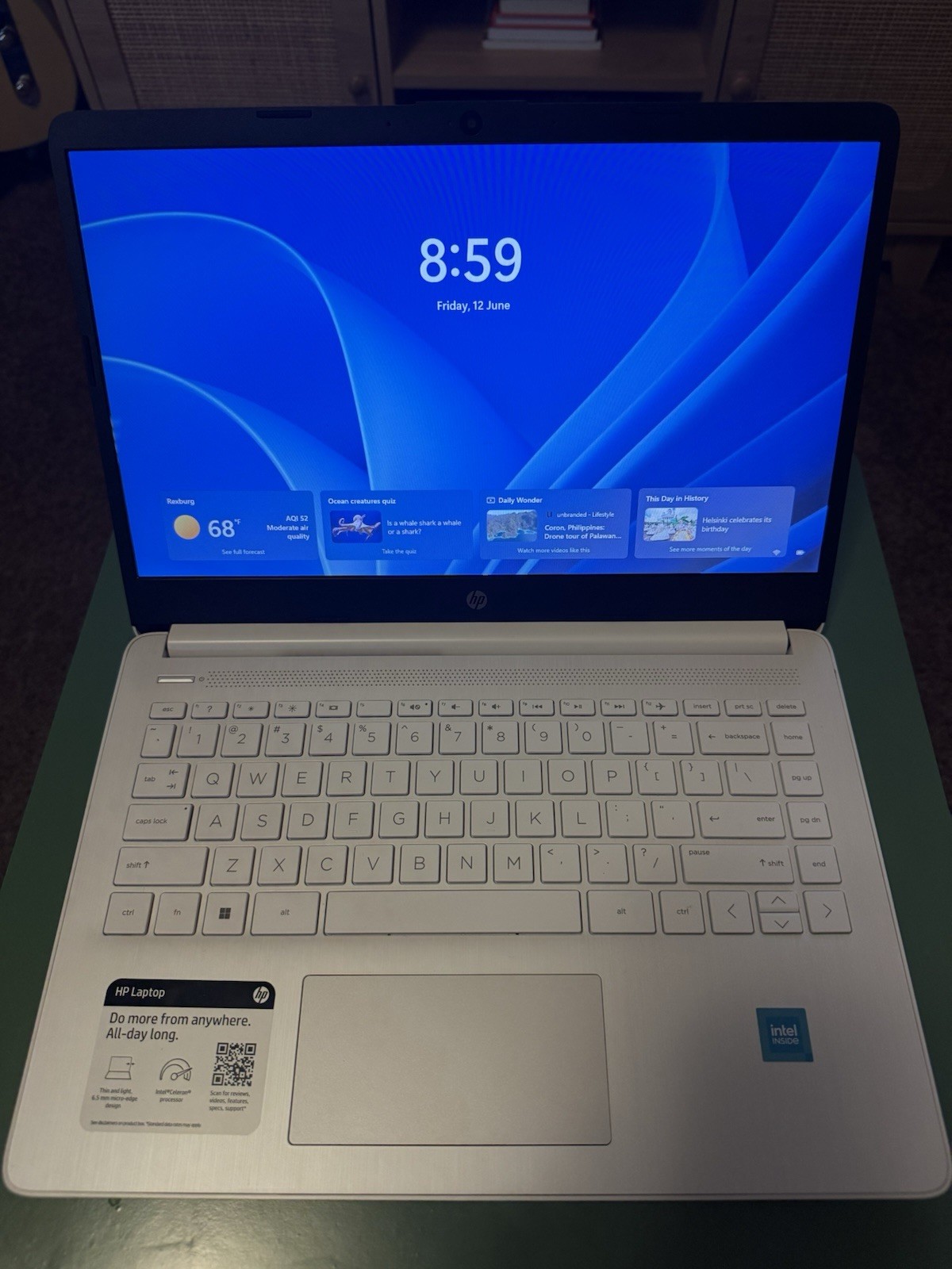 HP Laptop 14-dq0xxx 14″ Celeron N4120 16GB 64GB eMMC Win 11 White