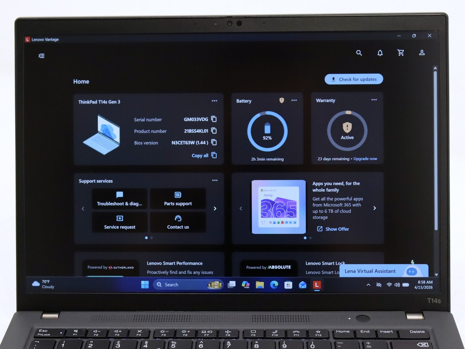 Lenovo ThinkPad T14s Gen 3 14.0″ FHD+ Intel i5-1250P 16GB 128GB NVMe W11P