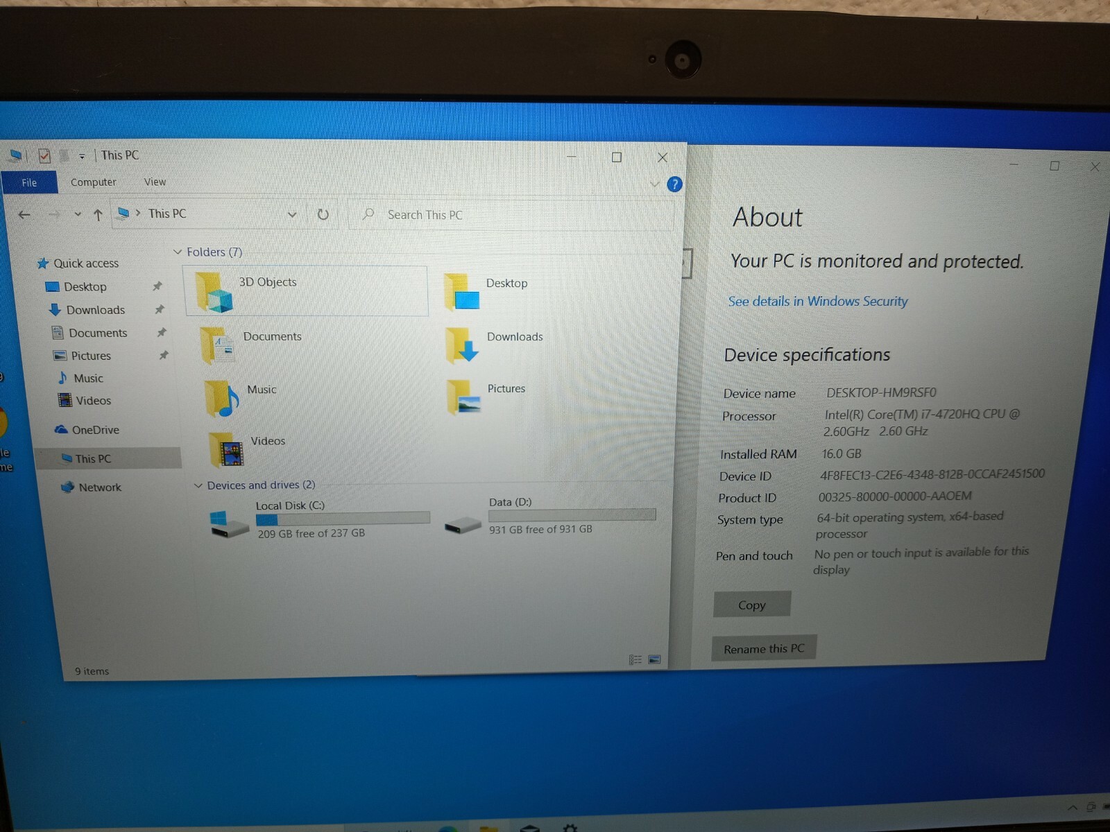 Acer Aspire VN7-591G Intel Core i7-4720HQ 2.6GHz 16GB 256GB SSD+HDD W10 GTX 860M