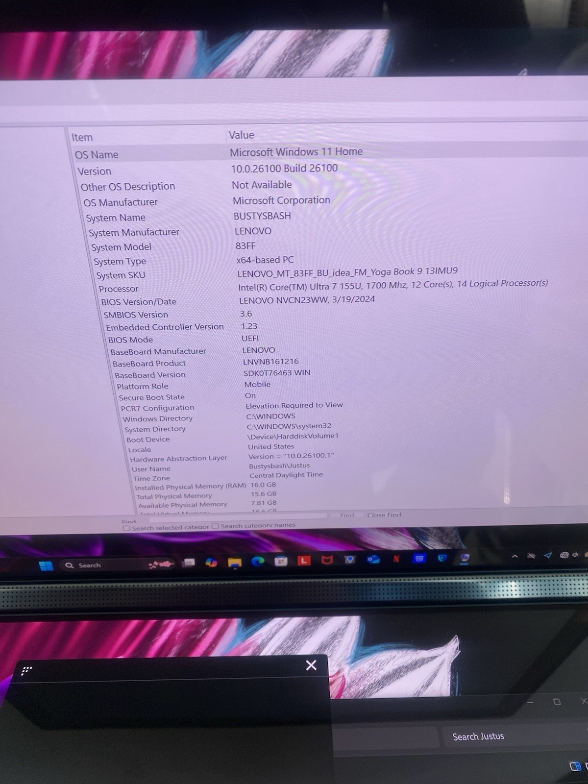 Lenovo Yoga Book 9i 13IMU9 Ultra 7 155U 1.7GHz 16GB 1TB 14″ Keyboard + Mouse