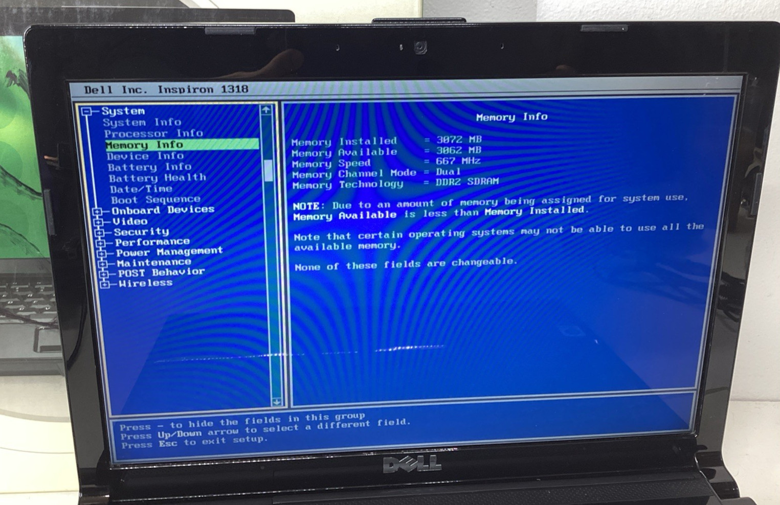 Dell Inspiron 1318-124B 13.3″ Laptop Intel Core 2 Duo 2.00GHz 3GB BATT DEAD