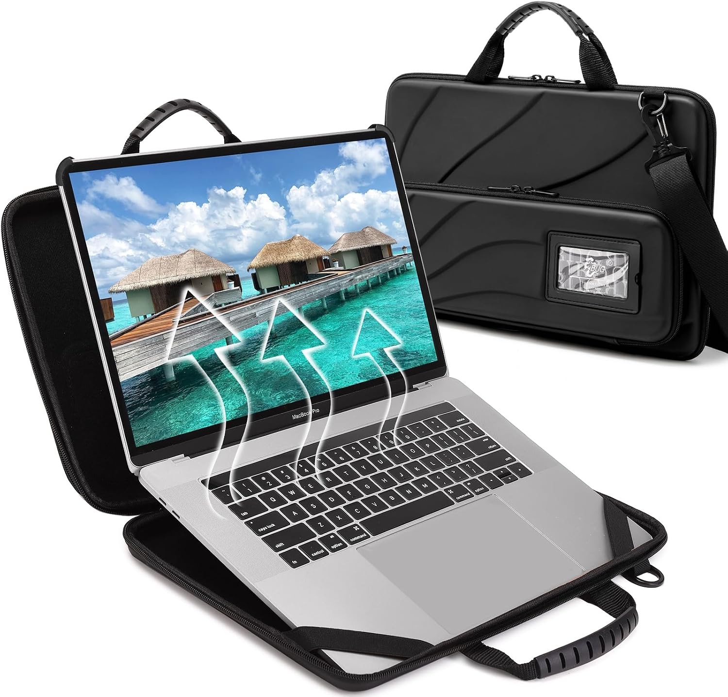 14.2-15.6 Inch Laptop Case Hard Shell, Protective Carrying Case with Stand