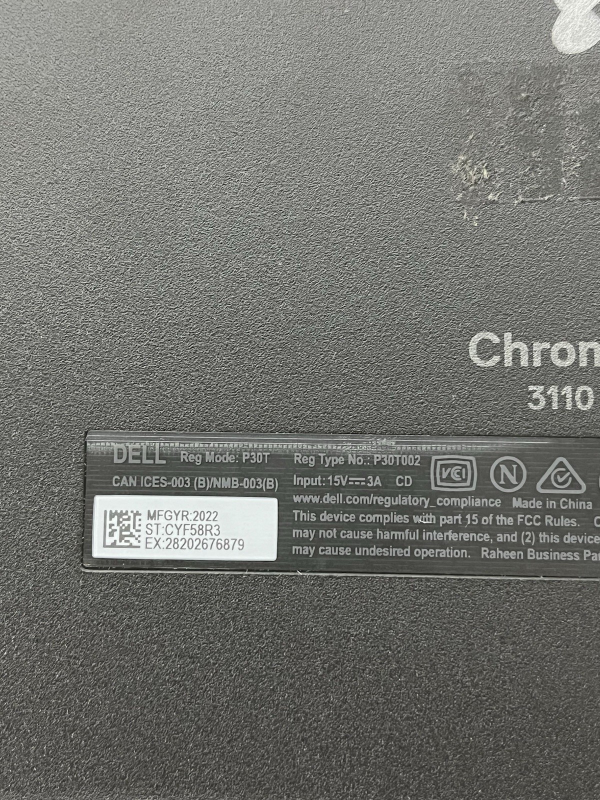 Dell Chromebook 3100 2-in-1 P30T Fully Working TESTED Google Touchscreen Laptop