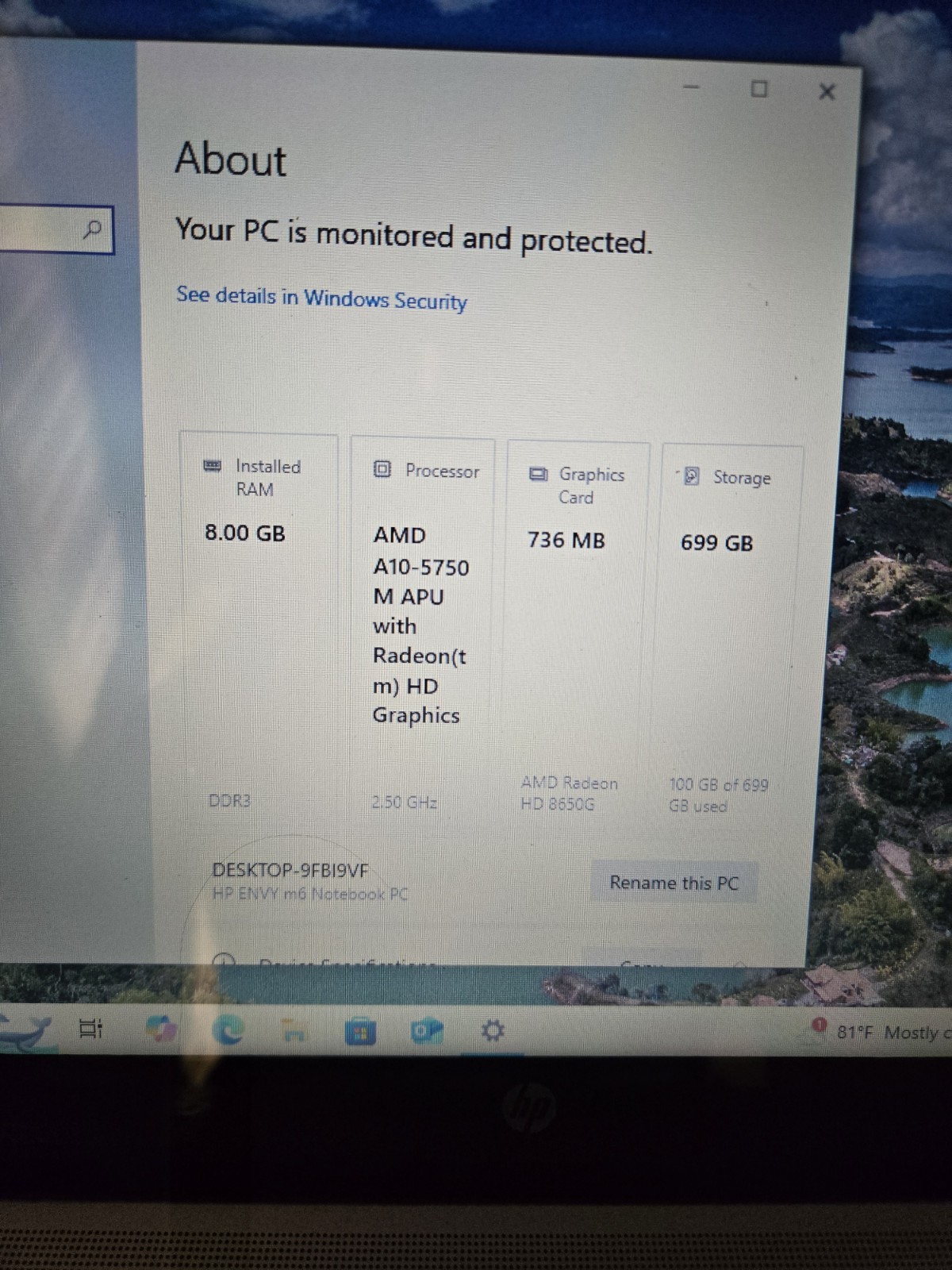 HP ENVY Notebook, Windows 10 Home.