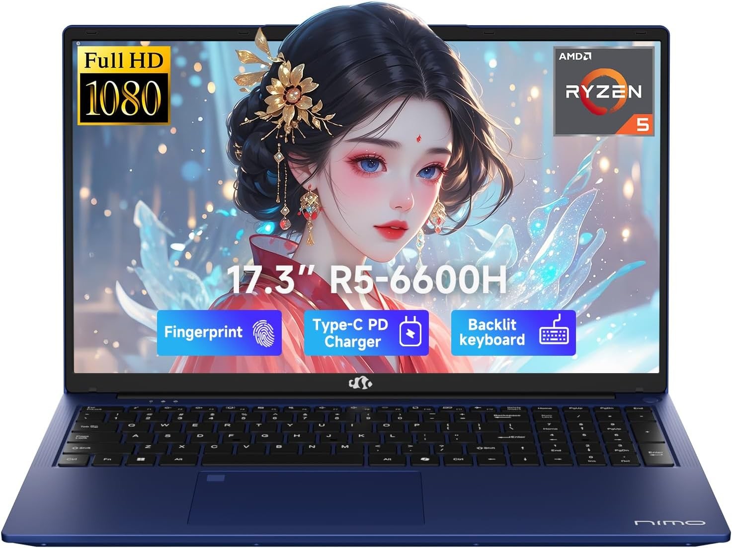 17.3″ Laptop AMD Ryzen 5 6600H 6 Cores 32GB DDR5 RAM 1TB SSD Radeon 660M GPU