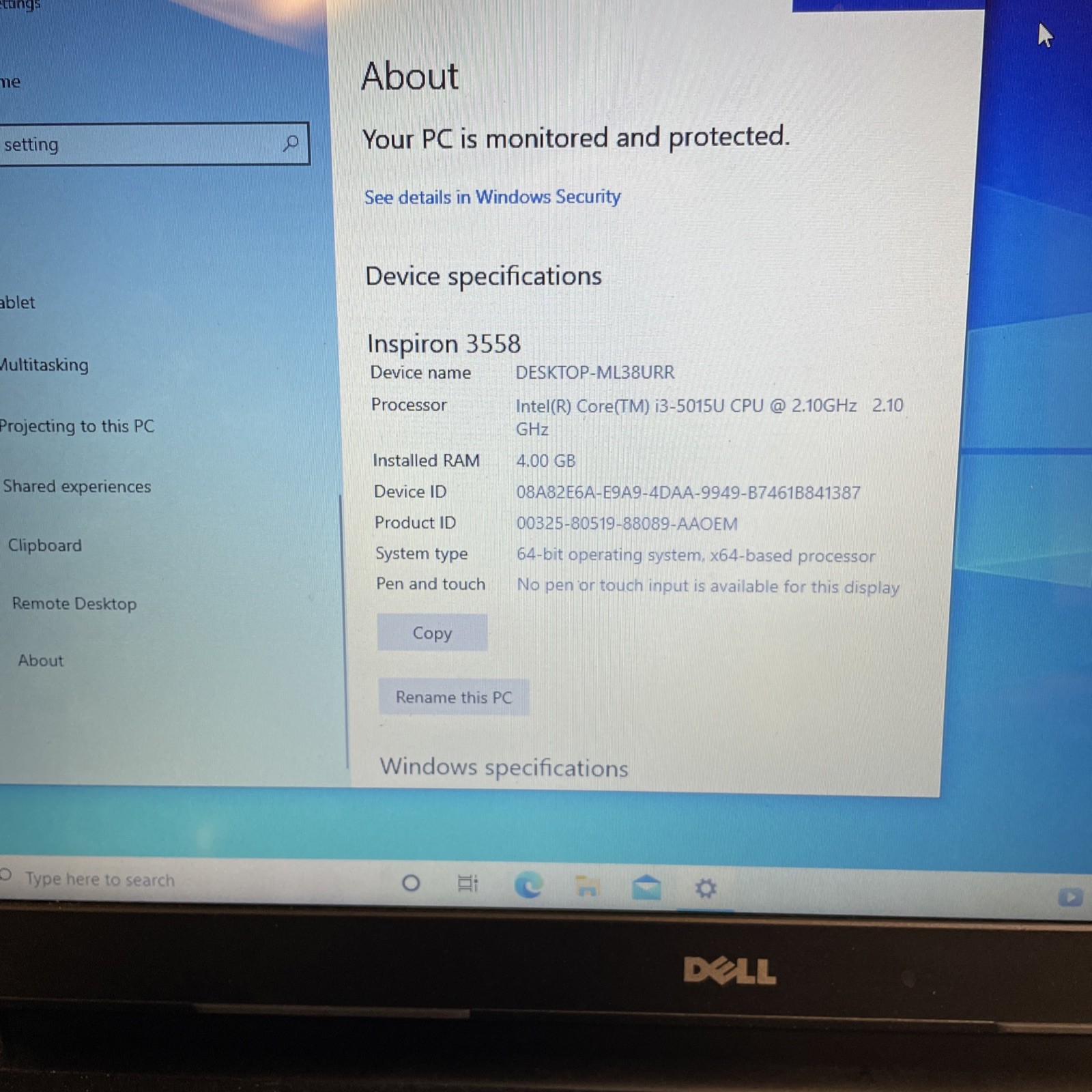 Dell Inspiron 15 3558 P47F 15.6″ Laptop – Intel i3, 4GB RAM, 1TB HDD, Windows 10