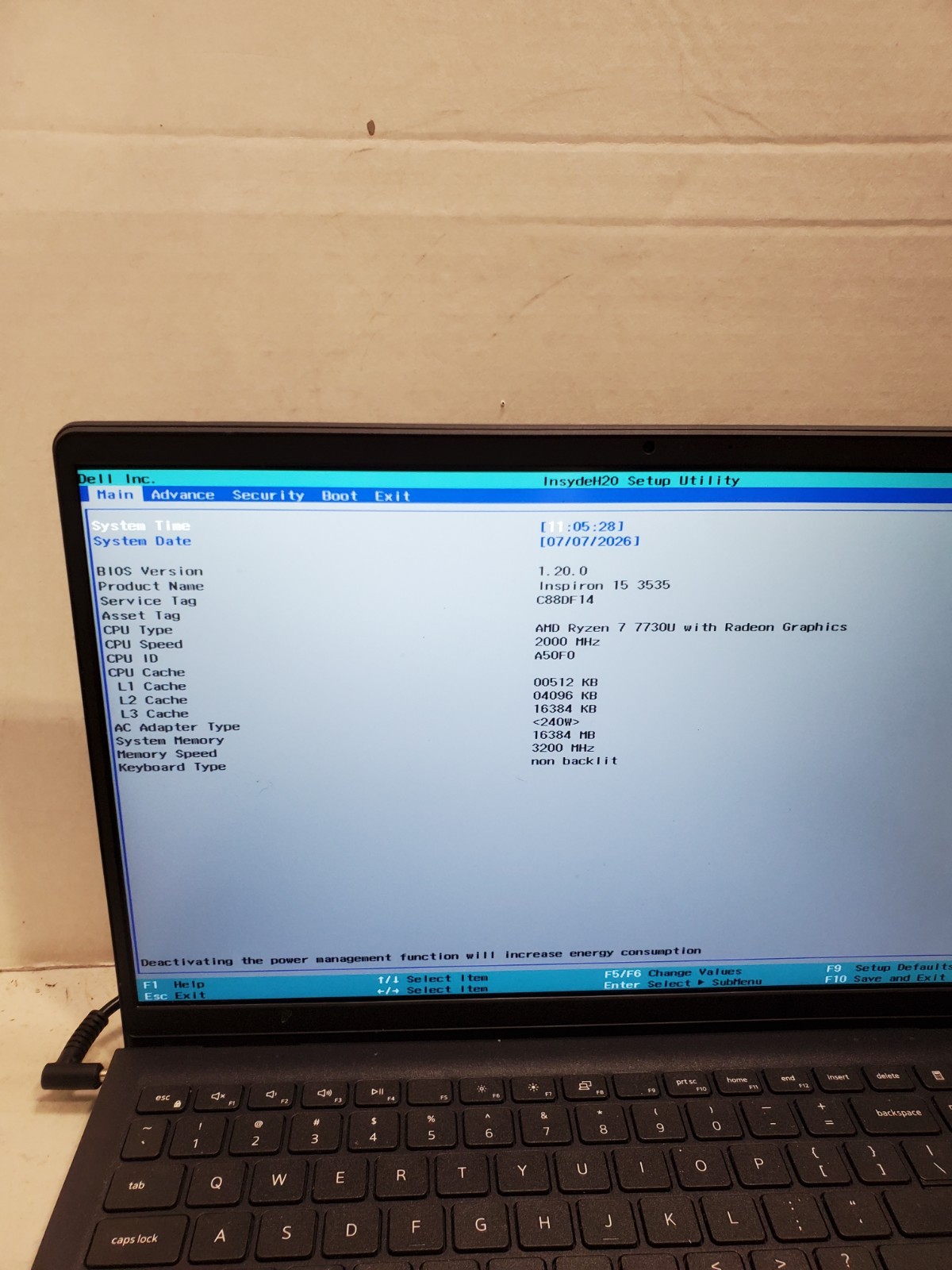 Dell Inspiron 15.6 Laptop Ryzen 7 7730U 16GB RAM No HDD/SSD/OS! #69