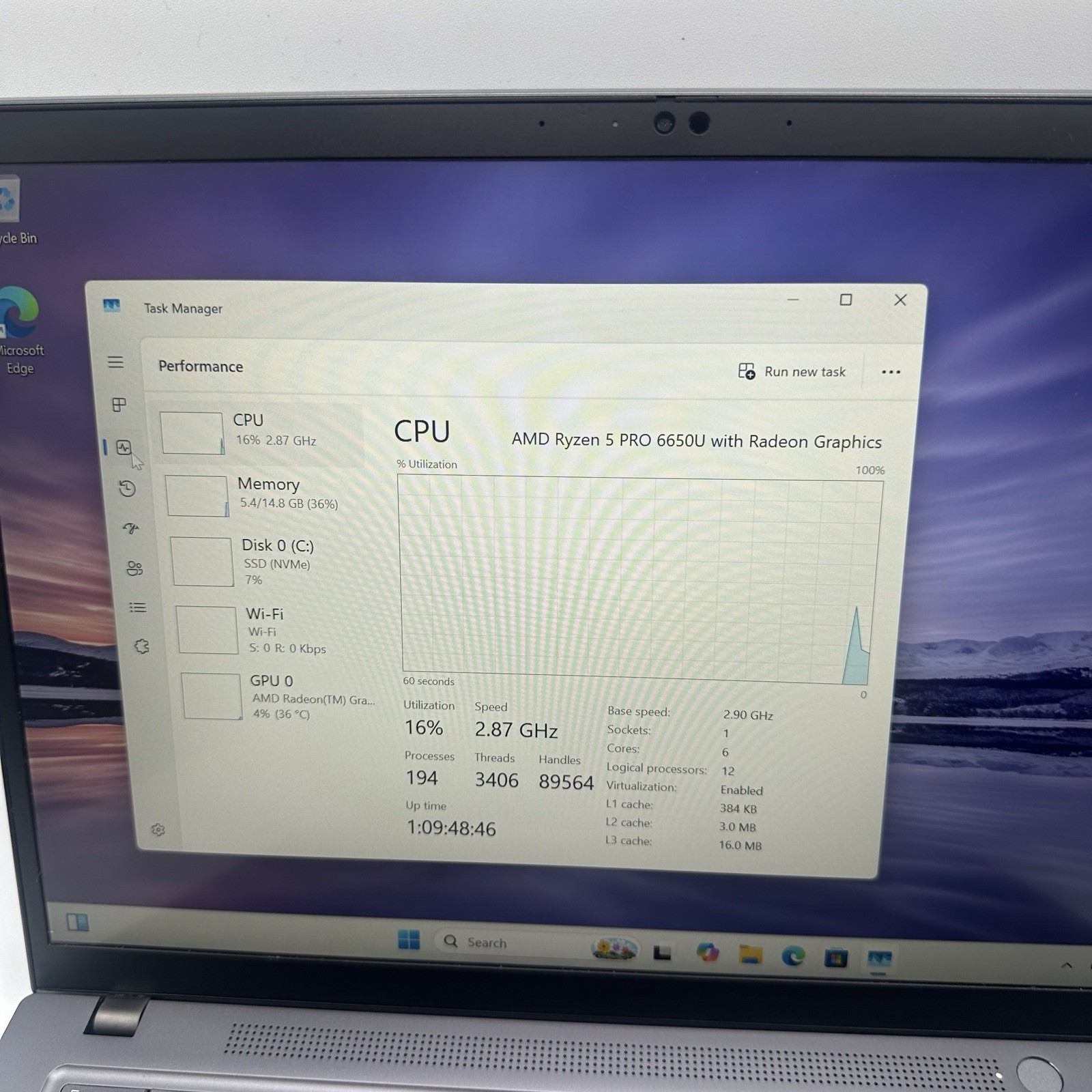 Lenovo ThinkPad T14s Gen 3 14″ Touch – Ryzen 5 Pro 6650U – 16GB RAM – 256GB SSD