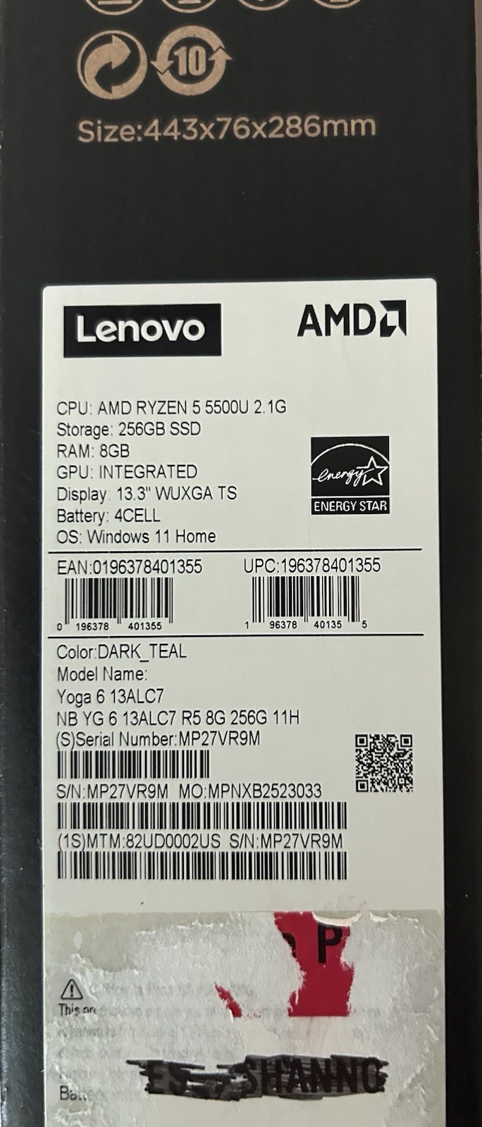 Lenovo Yoga 6 13.3″ (256GB, AMD Ryzen 5, 2.1GHz, 8GB) Laptop- Abyss Blue with…