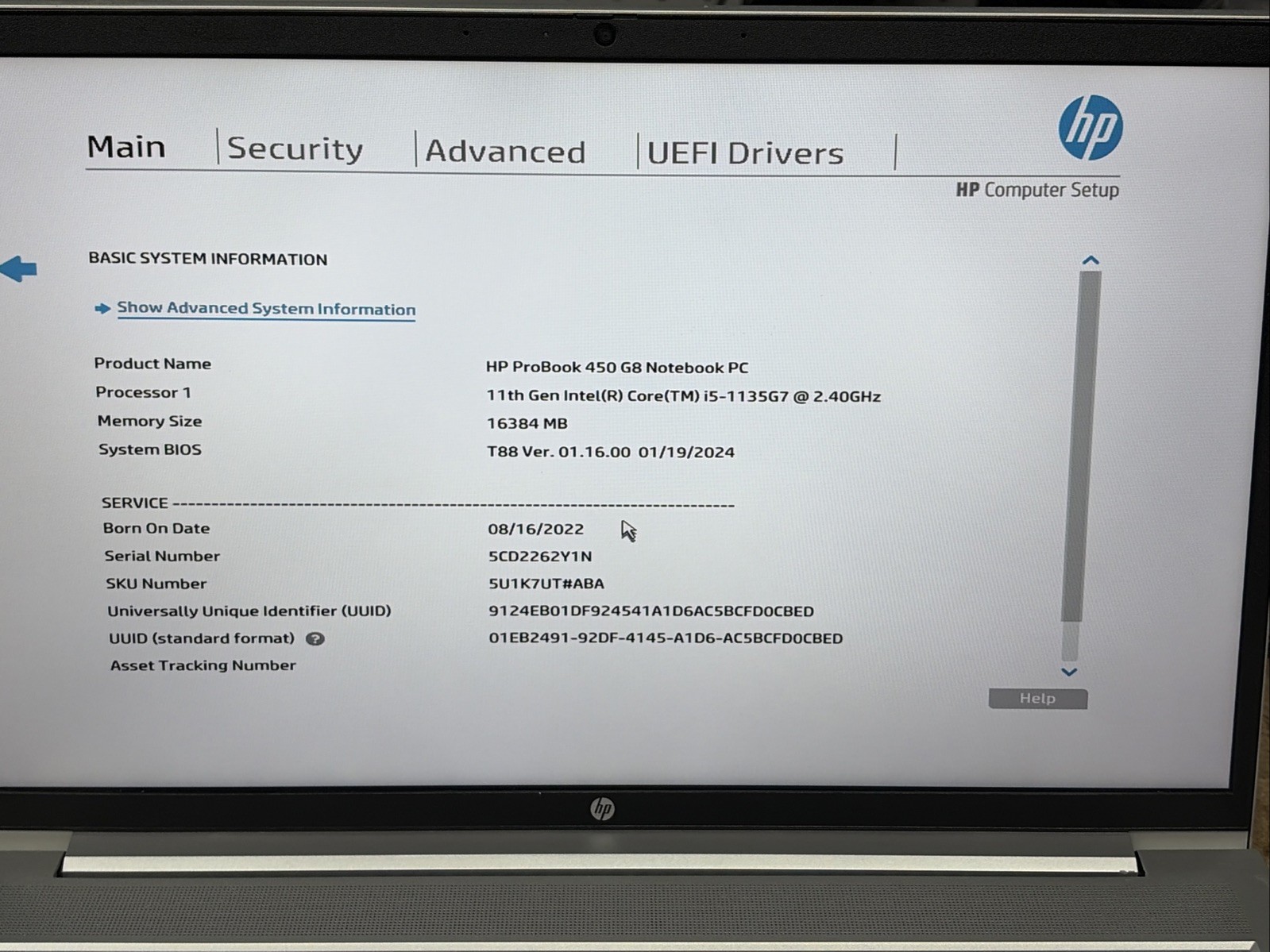 HP ProBook 450 G8 15.6″ FHD i5-1135G7 16GB RAM NO OS/SSD