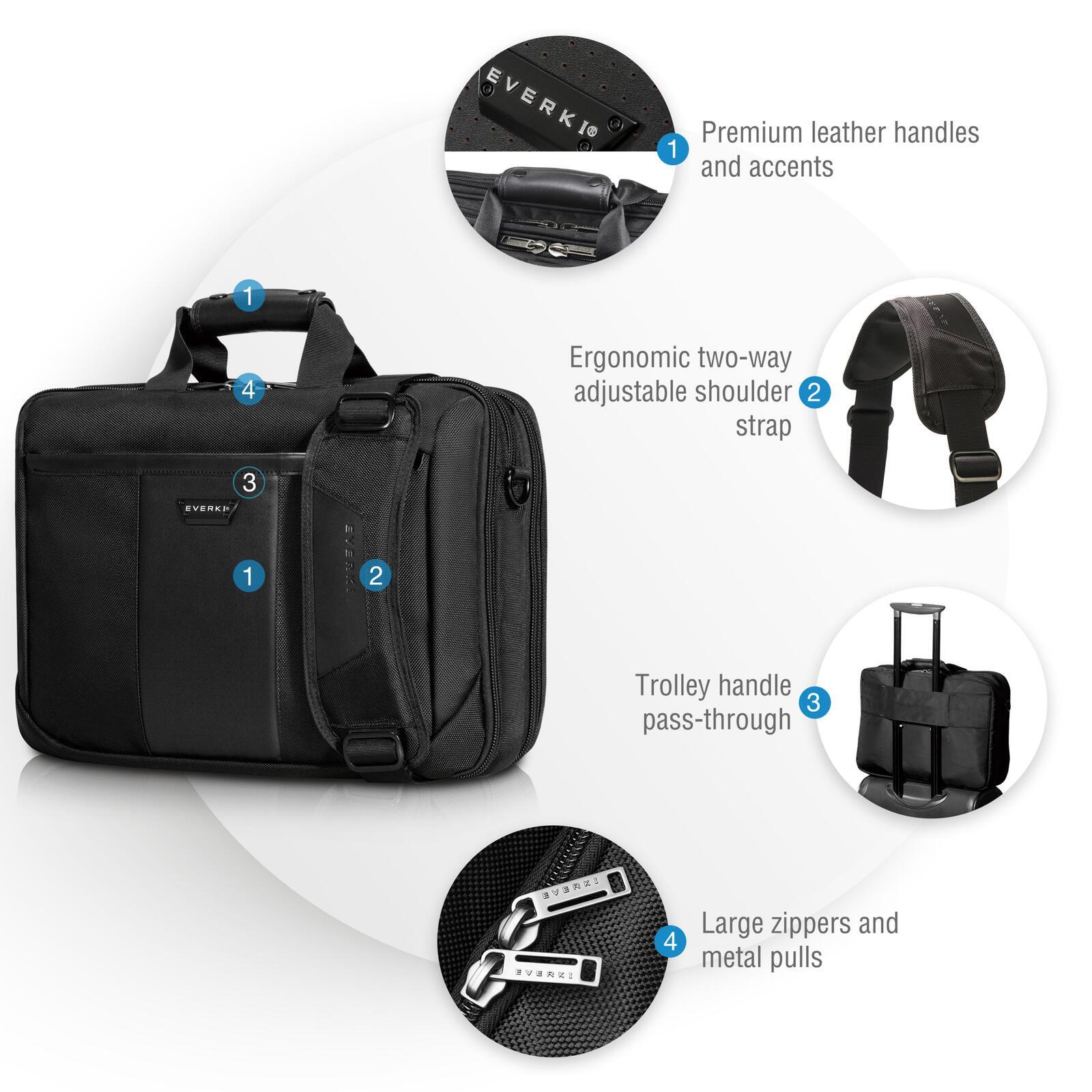 Everki 17.3″ Versa Premium Checkpoint Friendly 180 Open Laptop Briefcase Bag
